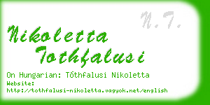 nikoletta tothfalusi business card